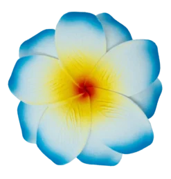 Medium Double Plumeria Clip: Blue