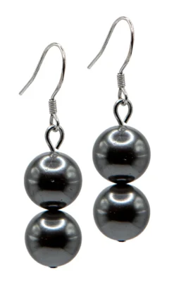 Jewel Of The Sea Mother Of Pearl Earrings: Black
