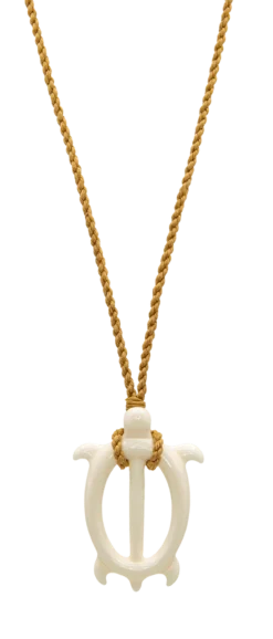 Island Edge® Shaped Bone Necklace: Strong Honu