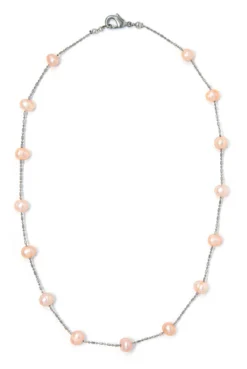 Floating Freshwater Pearl Necklace: Coral
