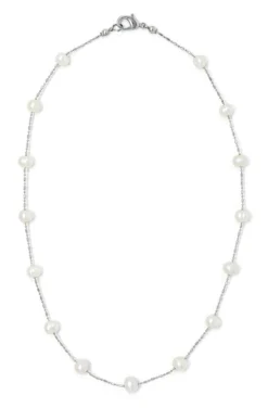 Floating Freshwater Pearl Necklace: White