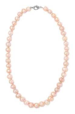 Freshwater Pearl Necklace 18": Coral