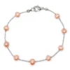 Floating Freshwater Pearl Anklet: Coral