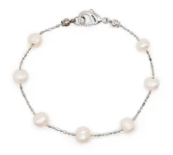 Floating Freshwater Pearl Bracelet: White