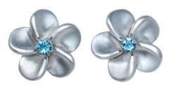 Small Plumeria With Crystal Earrings -Jewelry Sale Store 63901 ICEarring PlumeriaMedium Aqua s20 09143.1594347347.1280.1280 95684.1634667907