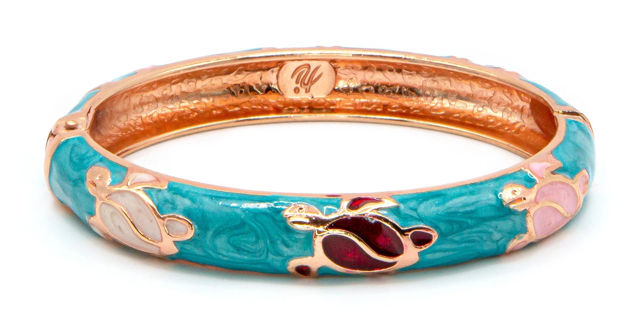 Medium Island Bangle - Honu Design: Turquoise 1 Medium Island Bangle - Honu Design: Turquoise