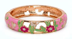 Large Island Bangle - Flower Design: Pink