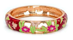 Large Island Bangle - Flower Design: Red