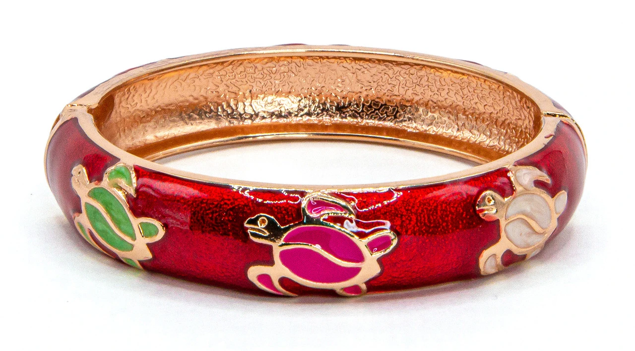 Large Island Bangle - Honu Design: Red 1 Large Island Bangle - Honu Design: Red