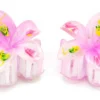 Painted Mini Plumeria Hair Clip Set: Light Purple