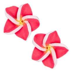 Small Plumeria Stud Earrings: Pink