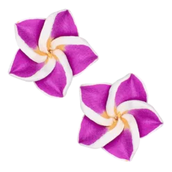 Small Plumeria Stud Earrings: Purple