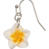 Small Plumeria Dangle Earrings: White