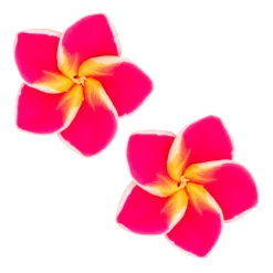 Medium Plumeria Stud Earrings: Pink