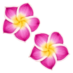 Medium Plumeria Stud Earrings: Purple