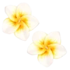 Medium Plumeria Stud Earrings: White