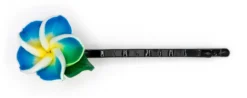 Small Plumeria Flower Bobby Pins: Blue