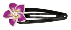 Small Plumeria Flower Snap Hair Pins: Purple