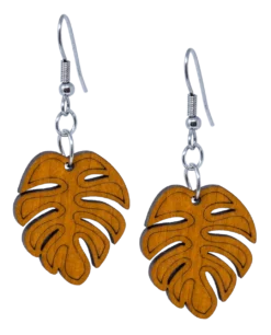 Island Edge® Medium Dangle Earrings: Monstera Leaf