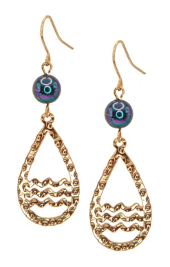 Jewel Of The Sea Dangle Earrings: Wave Teardrop
