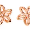 Moana Collection Rose Gold Stud Earring: Open Plumeria