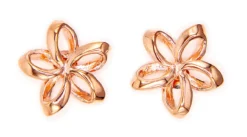 Moana Collection Rose Gold Stud Earring: Open Plumeria