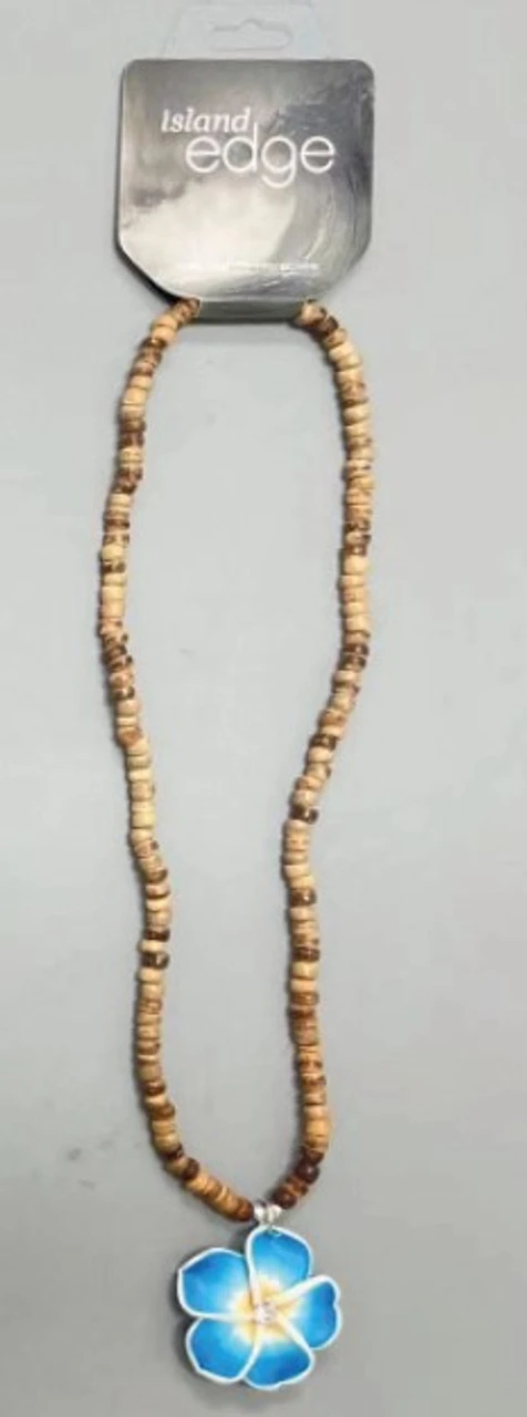 Island Edge® Beaded Necklace - Flower Blue 2 Island Edge® Beaded Necklace - Flower Blue - Image 2