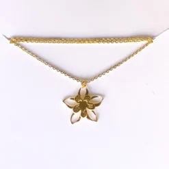 Liv-N-Aloha® Gold Columbine Flower Necklace