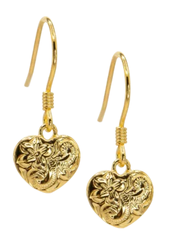 Moana Collection Gold Dangle Earring: Heart