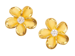 Moana Collection Gold Earring Stud: Plumeria