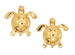 Moana Collection Gold Earring Stud: Solid Sea Turtle