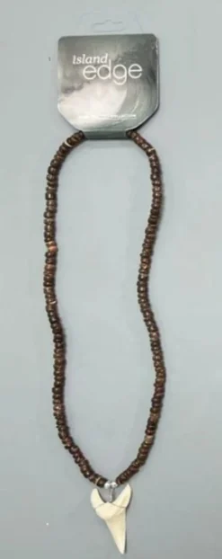 Island Edge® Beaded Necklace - Shark Tooth Brown