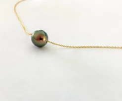 Tahitian Pearl Float Gold Chain Necklace 6 Tahitian Pearl Float Gold Chain Necklace -Jewelry Sale Store TAGNKFL 33279.1705714639