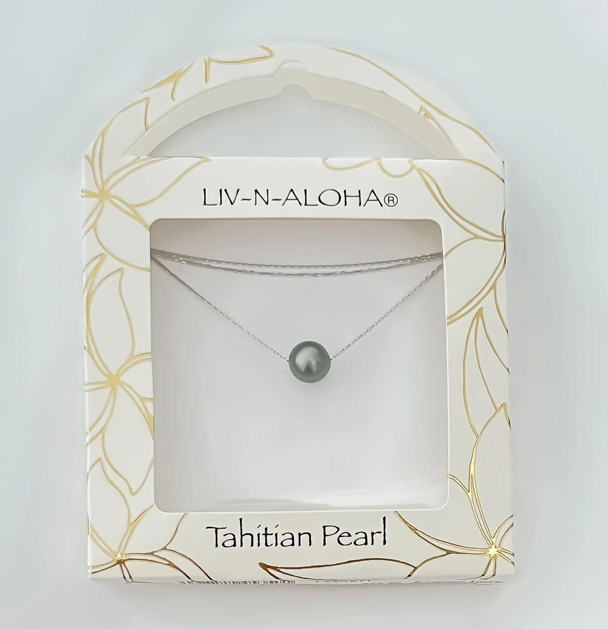 Tahitian Pearl Float Sterling Silver Chain Necklace 3 Tahitian Pearl Float Sterling Silver Chain Necklace - Image 3