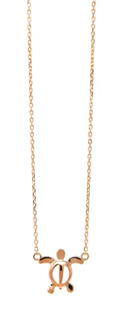 Moana Collection Rose Gold Pendant Chain Necklace: Honu