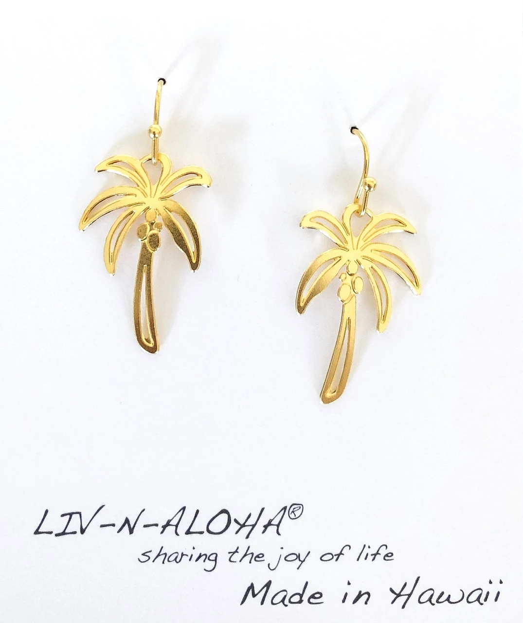 Liv-N-Aloha® Gold Palm Tree Earrings 1 Liv-N-Aloha® Gold Palm Tree Earrings
