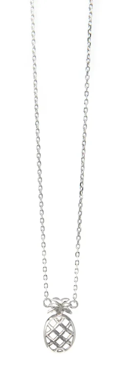 Moana Collection Sterling Silver Pendant Chain Necklace: Pineapple