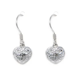 Moana Collection Sterling Silver Dangle Earring: Heart