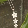 Ku'uipo Sterling Silver Plumeria Three Tiered Necklace